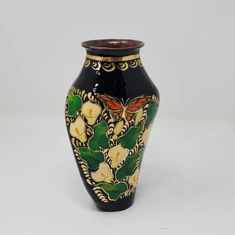Vintage Black Floral twisted Cloisonné 7